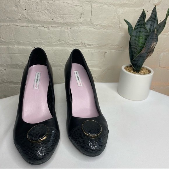 Isaac Mizrahi Addison Block Heel Black Pumps 8 - Picture 2 of 8